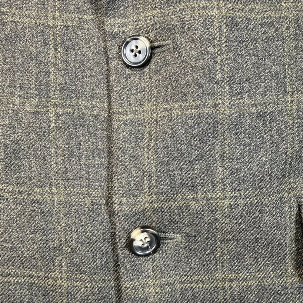 Jos. A. Bank Windowpane Blazer Sport Coat Men 40R Olive Brown 100% Wool 2-Button